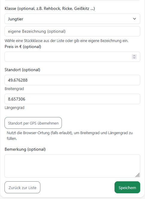 Streckenbuch Detailansicht